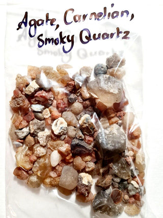Agate, Carnelian,Smoky Quartz Gemstone Bundle 255gms Lovely Colours Natural G2