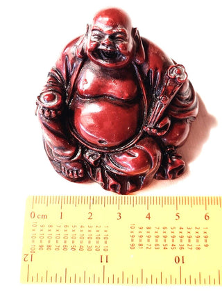 Abundance Mela Buddha Statue Red Resin To Bring Good Fortune & Luck Feng Shui B8