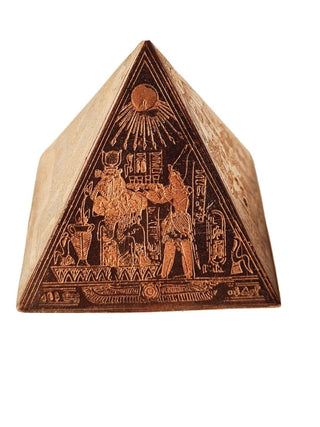 Hand Carved & Etched Energy Pyramid Genuine Brought from Egypt Bx8