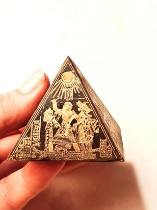 Hand Carved & Etched Energy Pyramid Genuine Brought from Egypt Bx8