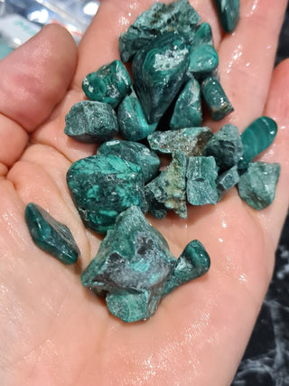Partly Tumbled MALACHITE 100gms Natural Green Colour Bands Genuine Gems Gemstone