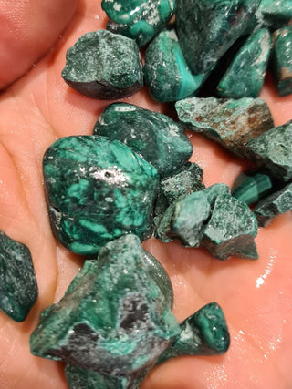Partly Tumbled MALACHITE 100gms Natural Green Colour Bands Genuine Gems Gemstone