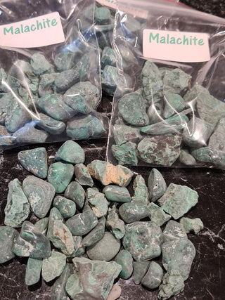 Partly Tumbled MALACHITE 100gms Natural Green Colour Bands Genuine Gems Gemstone