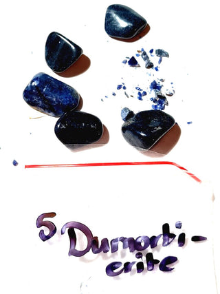 5 x Tumbled Polished DUMORTIERITE & Chips Genuine Gems Gemstone Natural