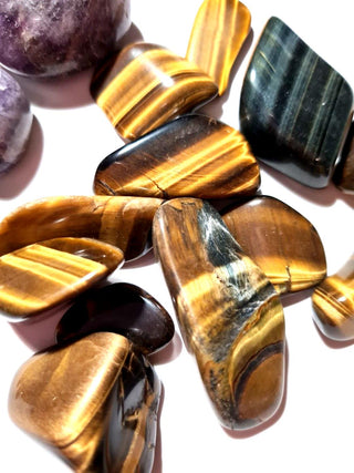 Natural Crystal Gemstone Gift Bundle 300g Tiger Eye Amethyst Jade Tumbled Stones