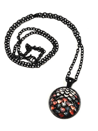 Replica Dragon Scales Pendant Black Chain Necklace Jewellery Jewelry Collectable