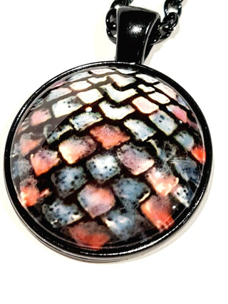 Replica Dragon Scales Pendant Black Chain Necklace Jewellery Jewelry Collectable