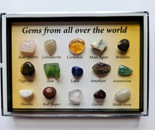 Boxed Set 15 Gemstone Gem Identifiers Genuine Gems Collectors, Great Gift Set
