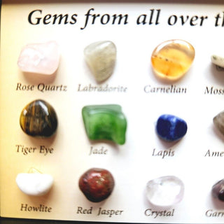 Boxed Set 15 Gemstone Gem Identifiers Genuine Gems Collectors, Great Gift Set