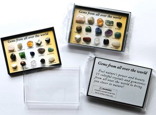 Boxed Set 15 Gemstone Gem Identifiers Genuine Gems Collectors, Great Gift Set