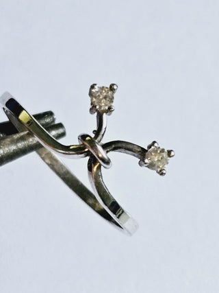 Cubic Zirconia Sterling Silver Ring CZ Gold Plated Lab Created RRP $360