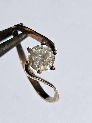Cubic Zirconia Sterling Silver Ring CZ Gold Plated Lab Created RRP $360