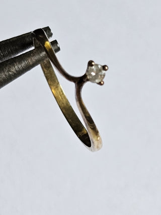 Cubic Zirconia Sterling Silver Ring CZ Gold Plated Lab Created RRP $360