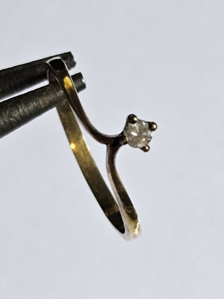 Cubic Zirconia Sterling Silver Ring CZ Gold Plated Lab Created RRP $360