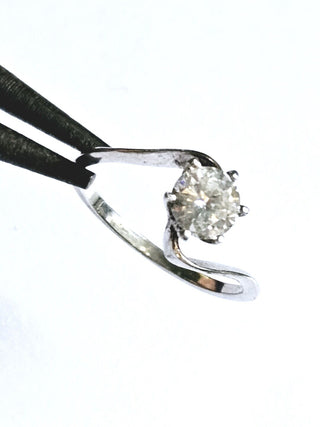 Cubic Zirconia Sterling Silver Ring CZ Gold Plated Lab Created RRP $360