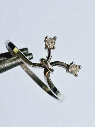 Cubic Zirconia Sterling Silver Ring CZ Gold Plated Lab Created RRP $360