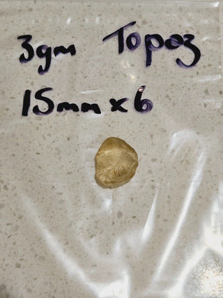 Gem Cutting Topaz 3gm / 15 Carat Genuine Gems Gemstone Lovely Clarity H1