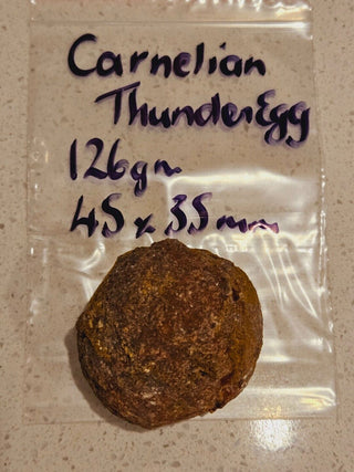 Orange Carnelian Thunderegg Natural 126gm Genuine Gems Gemstone H1