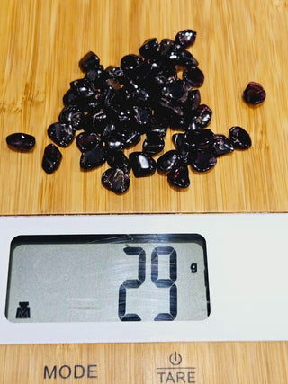 Tumbled Chips Garnet Natural Not treated Genuine Gems Gemstone 29gm bundle H1