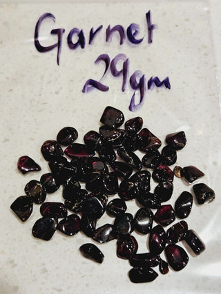 Tumbled Chips Garnet Natural Not treated Genuine Gems Gemstone 29gm bundle H1