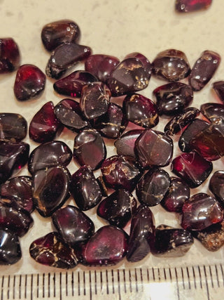 Tumbled Chips Garnet Natural Not treated Genuine Gems Gemstone 29gm bundle H1
