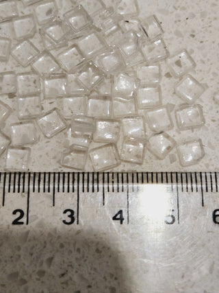Clear Glass Square Cabs Cabachons 5mm 10gmPendant Necklace Jewellery H1
