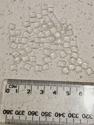 Clear Glass Square Cabs Cabachons 5mm 10gmPendant Necklace Jewellery H1
