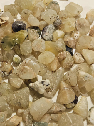 Prehnite Australian Sun Jade Natural Genuine GEMS CRYSTALS Rare Part Tumbled