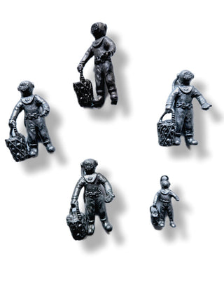 5 x  Cast Pewter Diving Men Characters Vintage, Antique Collectable D1