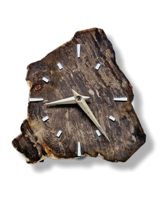 Petrified Wood Gemstone Slice Clock Quartz Movement Handcrafted Chinchilla Queensland D1
