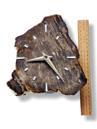 Petrified Wood Gemstone Slice Clock Quartz Movement Handcrafted Chinchilla Queensland D1