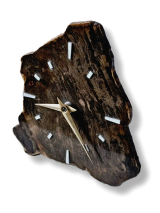 Petrified Wood Gemstone Slice Clock Quartz Movement Handcrafted Chinchilla Queensland D1