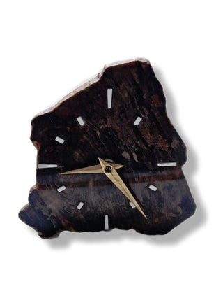Petrified Wood Gemstone Slice Clock Quartz Movement Handcrafted Chinchilla Queensland D1