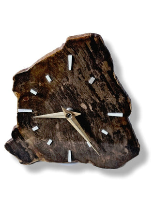 Petrified Wood Gemstone Slice Clock Quartz Movement Handcrafted Chinchilla Queensland D1