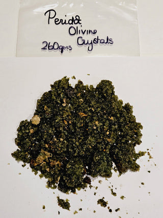 Peridot Olivine Crystals Rough 260gms Genuine Gems Gemstone G6