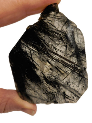 Tourmalinated Quartz Slice Cut 70x60x3mm Genuine Gems Gemstone G6