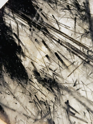 Tourmalinated Quartz Slice Cut 70x60x3mm Genuine Gems Gemstone G6