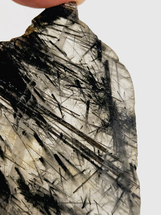 Tourmalinated Quartz Slice Cut 70x60x3mm Genuine Gems Gemstone G6