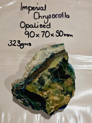 Imperial Opalised Chrysocolla 323gms Genuine Gems Gemstone Vivid Colour UniqueG6