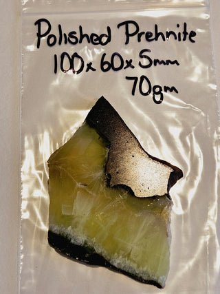 Polished Prehnite Slice Australian Sun Jade 70gms Genuine Gems Gemstone G6