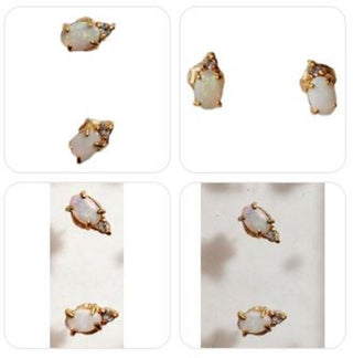 Solid Opal Gold Earrings Australian Genuine Gems  RRP$160