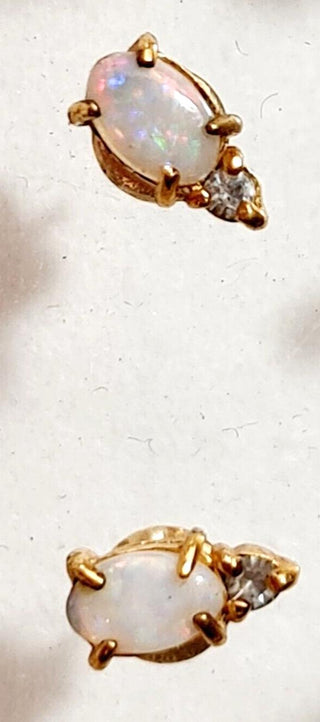 Solid Opal Gold Earrings Australian Genuine Gems  RRP$160