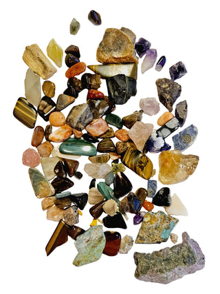 Gem Collectors Package: Opal Prehnite Ulexite Malachite Tourmaline + 305gms G3