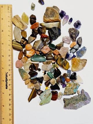 Gem Collectors Package: Opal Prehnite Ulexite Malachite Tourmaline + 305gms G3