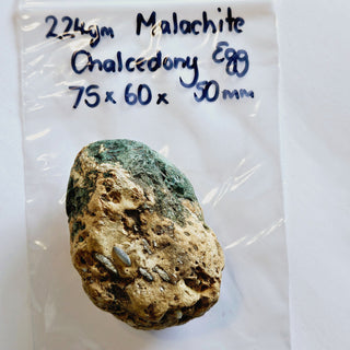 Native Malachite Natural Egg + Chalcedony Genuine Gems Gemstone Unique 224gm G3