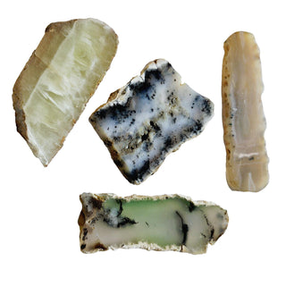 4 x Slices Prehnite Agate Opalite Chrysoprase Genuine Gems Gemstone G3