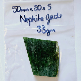 Nephrite Jade Slice 33gm Deep Green Genuine Gems Gemstone Cut ready to polish G3