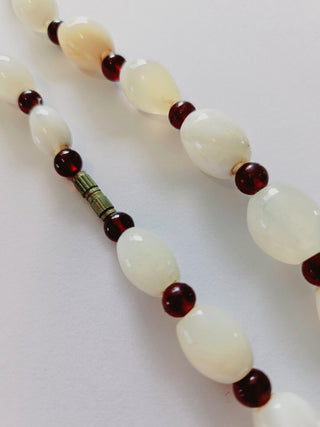 Hand Made Garnet & Agate Pendant Necklace Jewellery Jewelry Collectable
