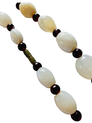 Hand Made Garnet & Agate Pendant Necklace Jewellery Jewelry Collectable