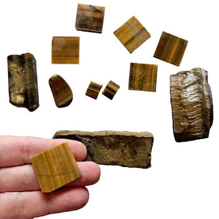 TIGER EYE 12x pieces Natural & cut gem stones Australian Natural Genuine 273gm G5